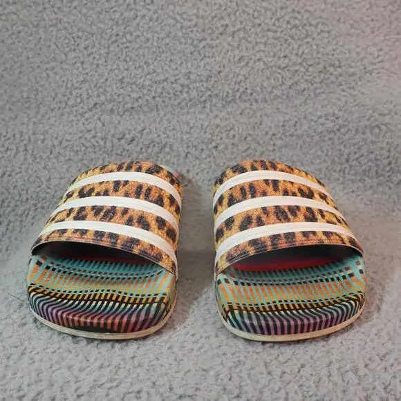 Adidas Adilette Slides Mens 9 Brazilian Leopard Sandals - Picture 2 of 9